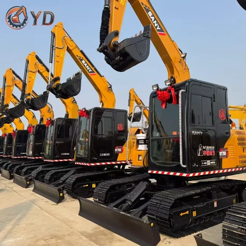 Robust Efficient Used Sany SY75C Midi Crawler Excavator Construction Machinery Supplier